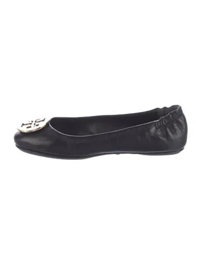 Pre-owned Tory Burch Leather Ballet Flats W/ Tags In Black