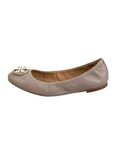 Pre-owned Tory Burch Leather Ballet Flats W/ Tags In Neutrals