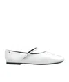 Tory Burch Leather Ballet Flats In White