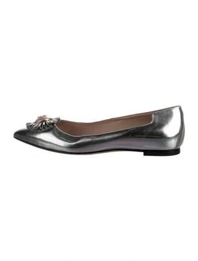 Pre-owned Tory Burch Leather Ballet Flats In White