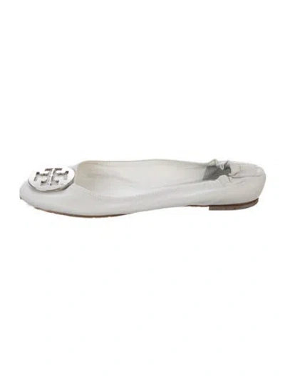 Pre-owned Tory Burch Leather Ballet Flats In White