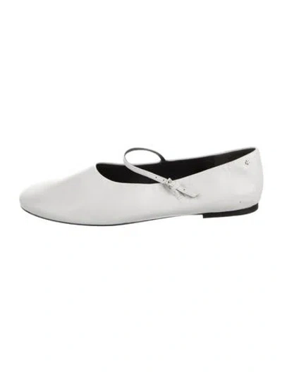 Pre-owned Tory Burch Leather Ballet Flats In White