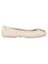 Tory Burch Leather Ballet Flats With Toe Embellishment In Multi