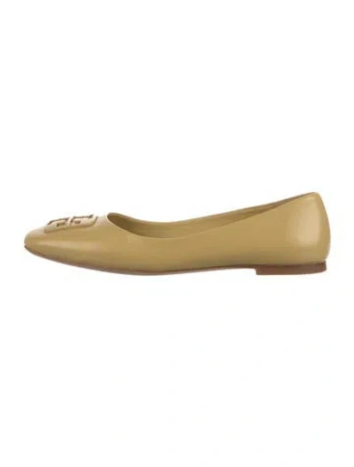 Pre-owned Tory Burch Leather Ballet Flats In Yellow
