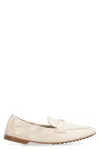 Tory Burch Ballet Nappa Leather Loafers In Panna