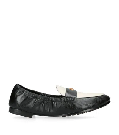 Tory Burch Two-tone Ballerina Loafers In Black/comb