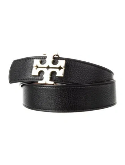 Pre-owned Tory Burch Leather Belt In Black
