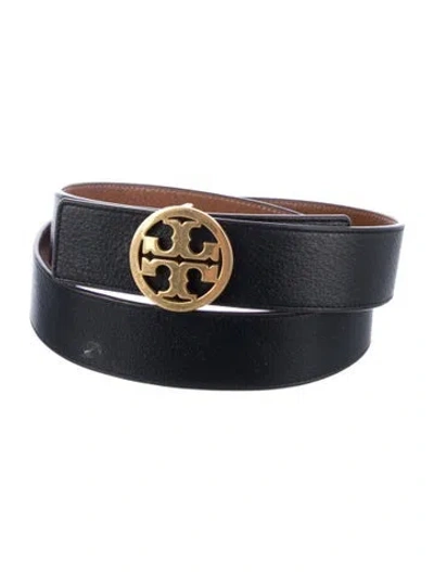 Pre-owned Tory Burch Leather Belt In Black