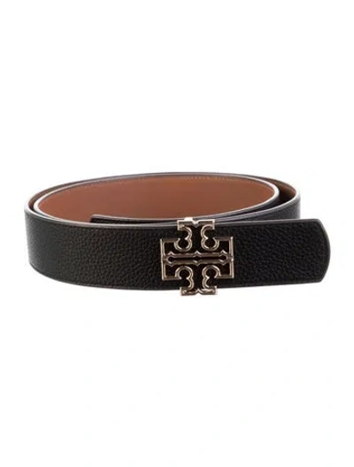 Pre-owned Tory Burch Leather Belt In Black