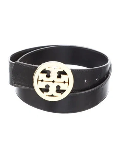 Pre-owned Tory Burch Leather Belt In Black
