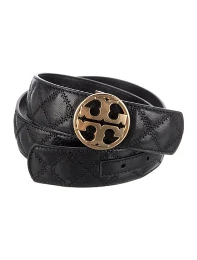 Pre-owned Tory Burch Leather Belt In Black