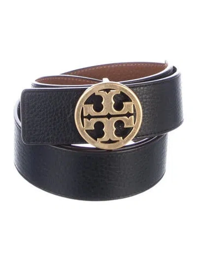 Pre-owned Tory Burch Leather Belt In Black