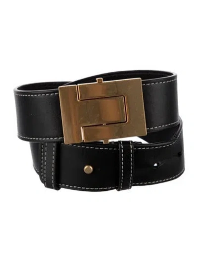 Pre-owned Tory Burch Leather Belt In Black