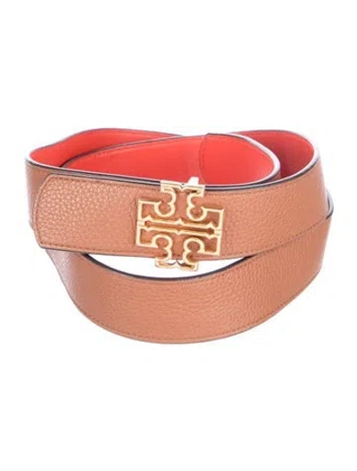 Pre-owned Tory Burch Leather Belt In Brown