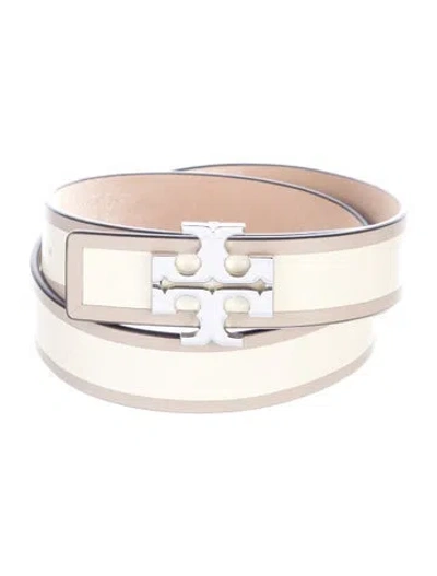 Pre-owned Tory Burch Leather Belt Kit In White