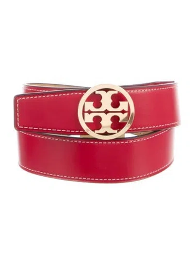 Pre-owned Tory Burch Leather Belt In Red