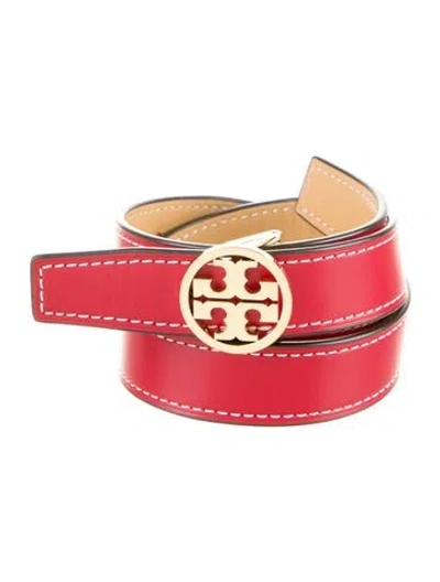 Pre-owned Tory Burch Leather Belt In Red