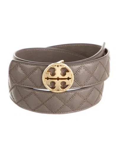 Pre-owned Tory Burch Leather Belt W/ Tags In Neutral