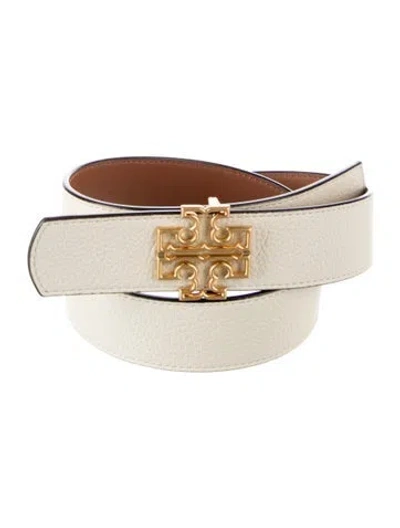 Pre-owned Tory Burch Leather Belt In White