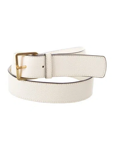 Pre-owned Tory Burch Leather Belt In White