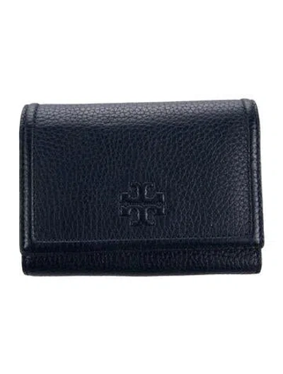 Pre-owned Tory Burch Leather Bifold Wallet In Blue