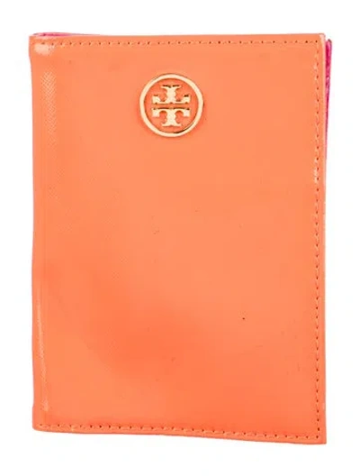 Pre-owned Tory Burch Leather Bifold Wallet In Orange
