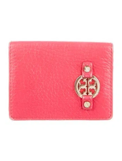 Pre-owned Tory Burch Leather Bifold Wallet In Pink