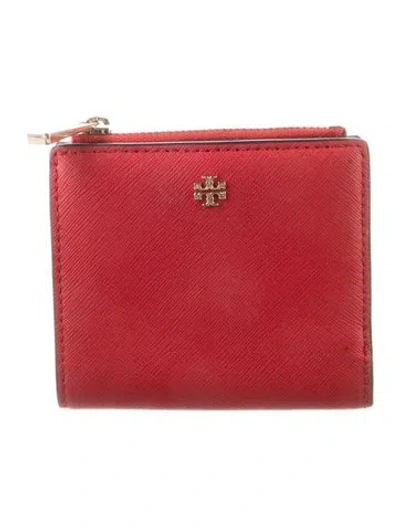 Pre-owned Tory Burch Leather Bifold Wallet In Red