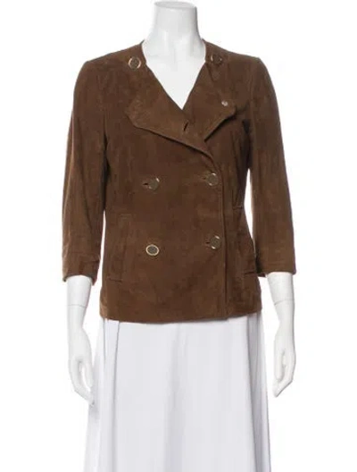 Pre-owned Tory Burch Leather Blazer In Neutrals
