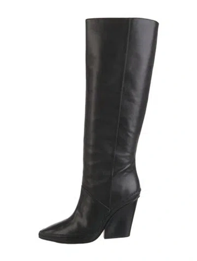 Pre-owned Tory Burch Leather Boots In Black
