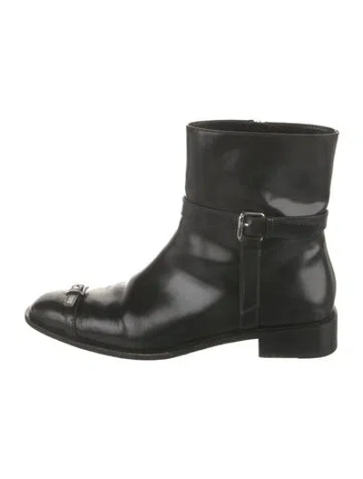Pre-owned Tory Burch Leather Boots In Black