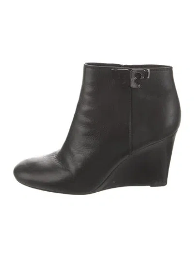 Pre-owned Tory Burch Leather Boots In Black