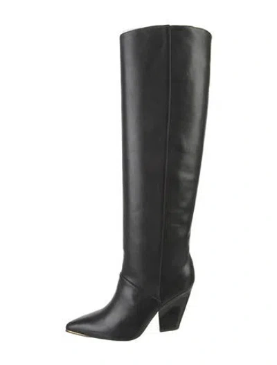 Pre-owned Tory Burch Leather Boots In Black