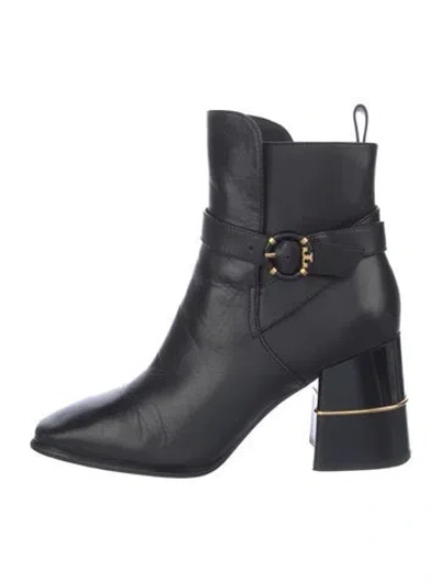Pre-owned Tory Burch Leather Boots In Black
