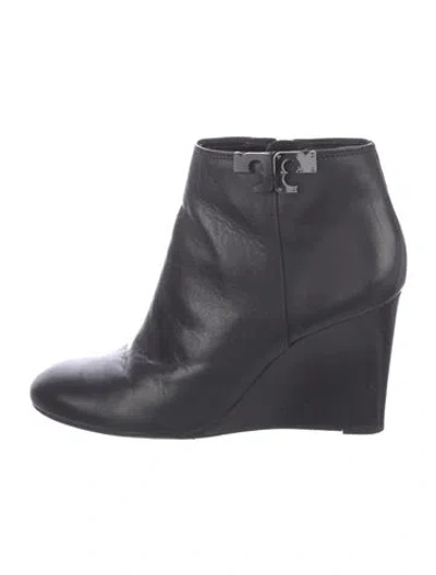 Pre-owned Tory Burch Leather Boots In Black