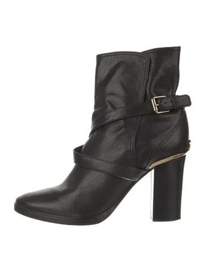 Pre-owned Tory Burch Leather Boots In Black