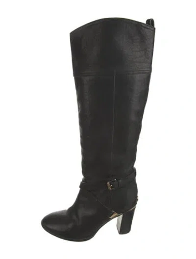 Pre-owned Tory Burch Leather Boots In Black