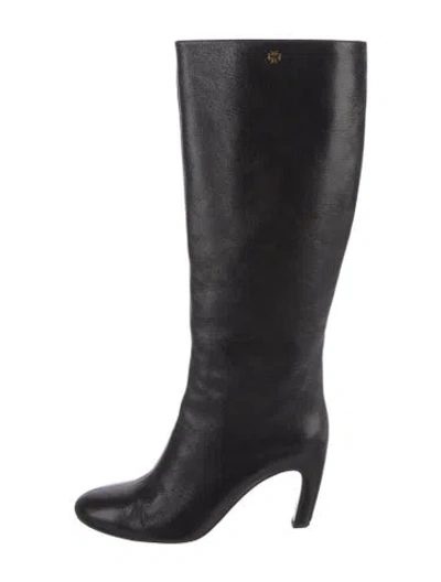 Pre-owned Tory Burch Leather Boots In Black