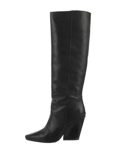 Pre-owned Tory Burch Leather Boots In Black