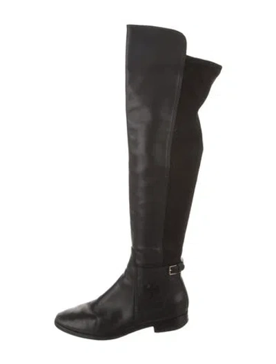 Pre-owned Tory Burch Leather Boots In Black