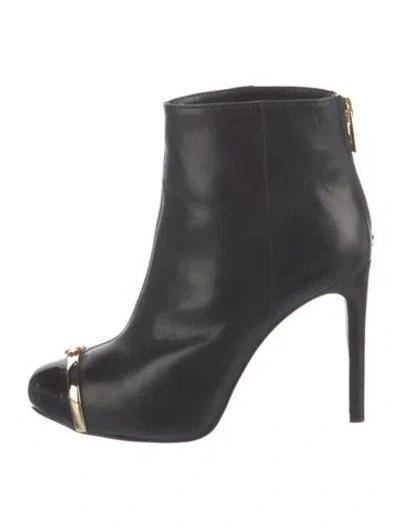 Pre-owned Tory Burch Leather Boots In Black