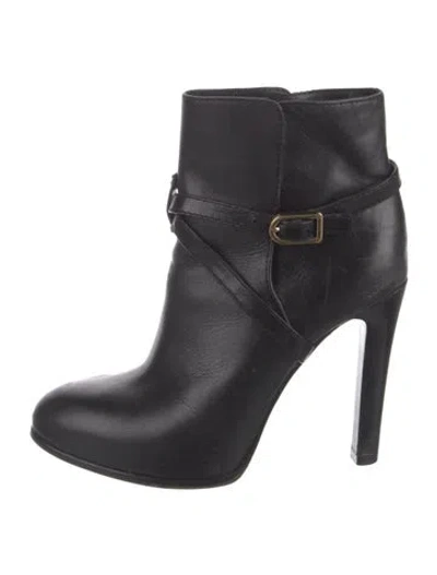 Pre-owned Tory Burch Leather Boots In Black