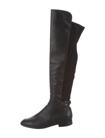 Pre-owned Tory Burch Leather Boots In Black