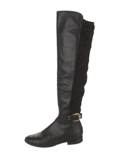 Pre-owned Tory Burch Leather Boots In Black