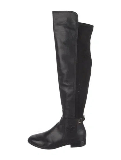 Pre-owned Tory Burch Leather Boots In Black