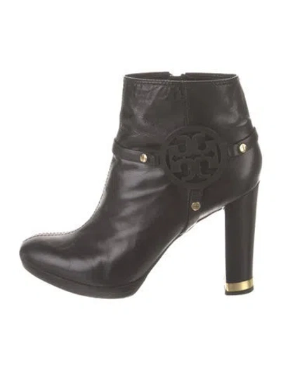 Pre-owned Tory Burch Leather Boots In Black