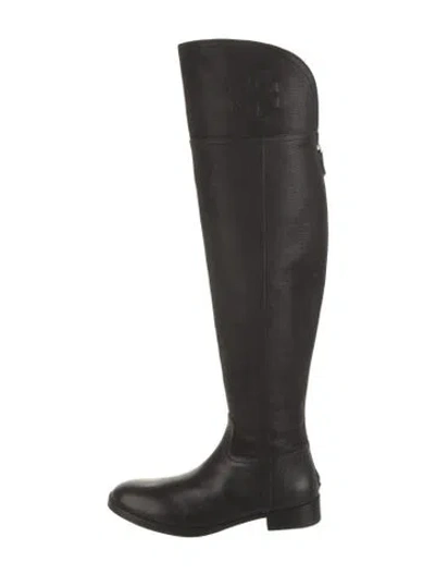 Pre-owned Tory Burch Leather Boots In Black