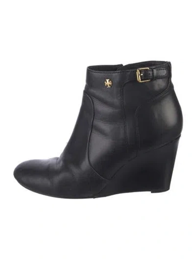 Pre-owned Tory Burch Leather Boots In Black