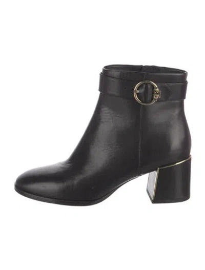 Pre-owned Tory Burch Leather Boots In Black