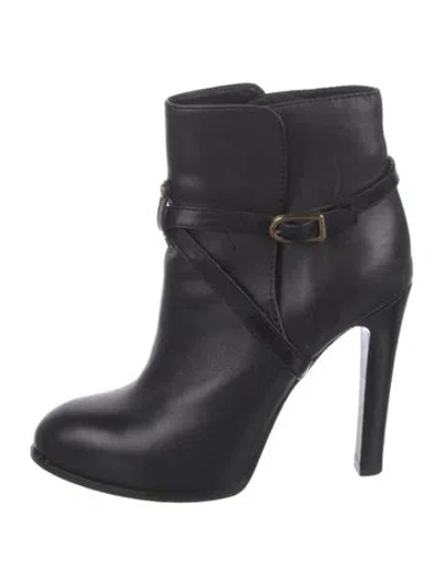 Pre-owned Tory Burch Leather Boots In Black